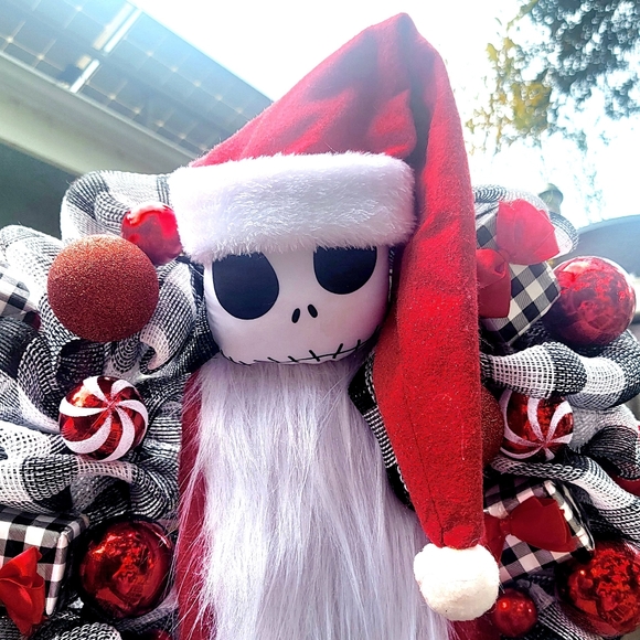 Nightmare Before Christmas Wreath Jack Skellington Deco Mesh Bow - Picture 3 of 6